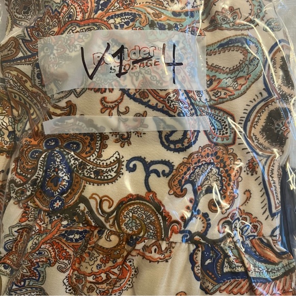 THML Boho Paisley Print Tassal Tie Mini Dress Ruffled Neck Flutter Sleeves - Picture 16 of 16